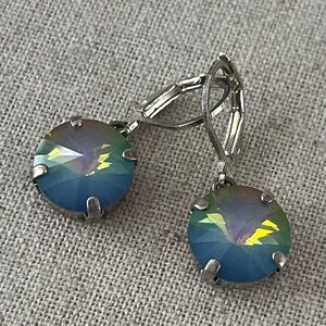 White Opal Shine Swarovski Crystal Earrings